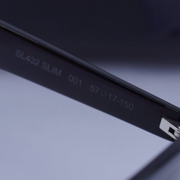 Saint Laurent SL432 SLIM 001 Aviator Sunglasses - Black - Picture 8 of 10